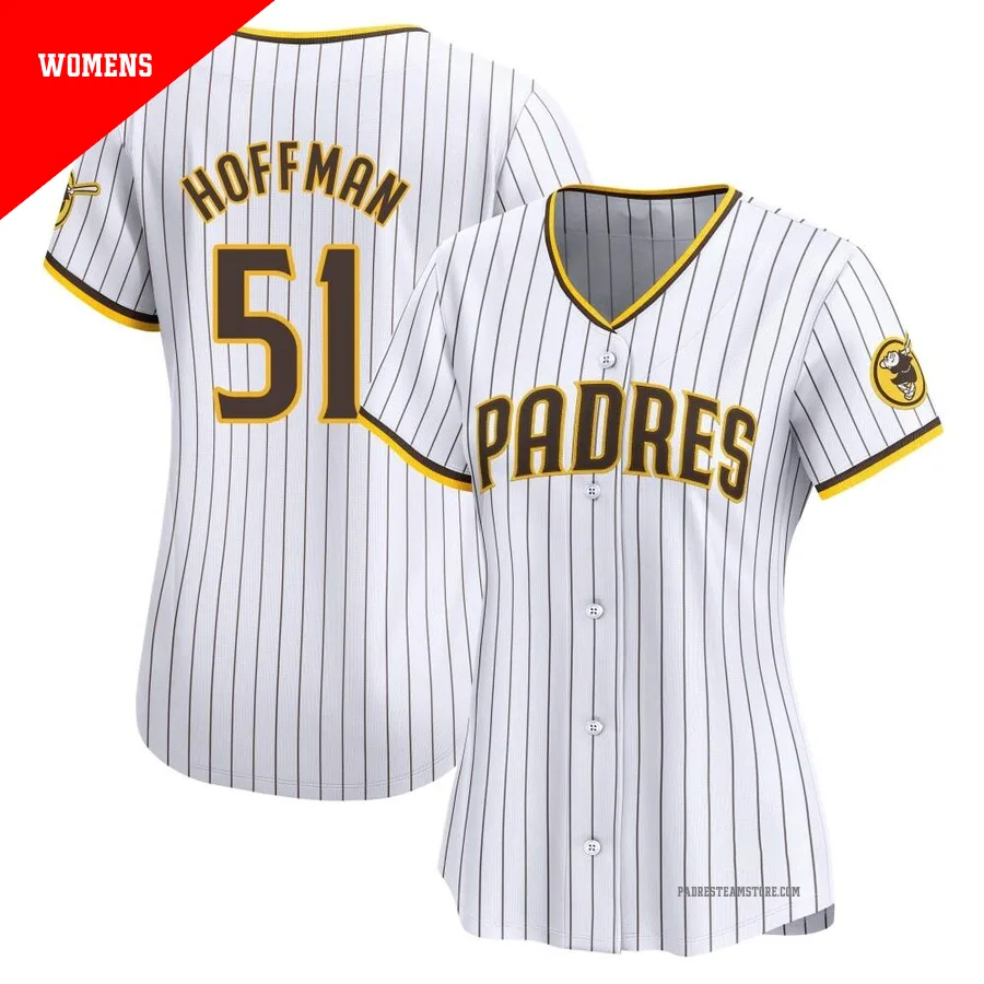 Women's San Diego Padres ＃51 Trevor Hoffman White Limited Home Jersey