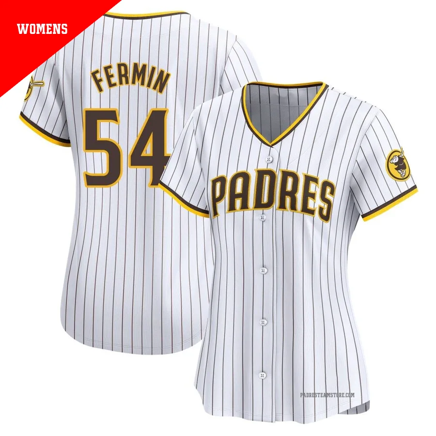 Women's San Diego Padres ＃54 Freddy Fermin White Limited Home Jersey