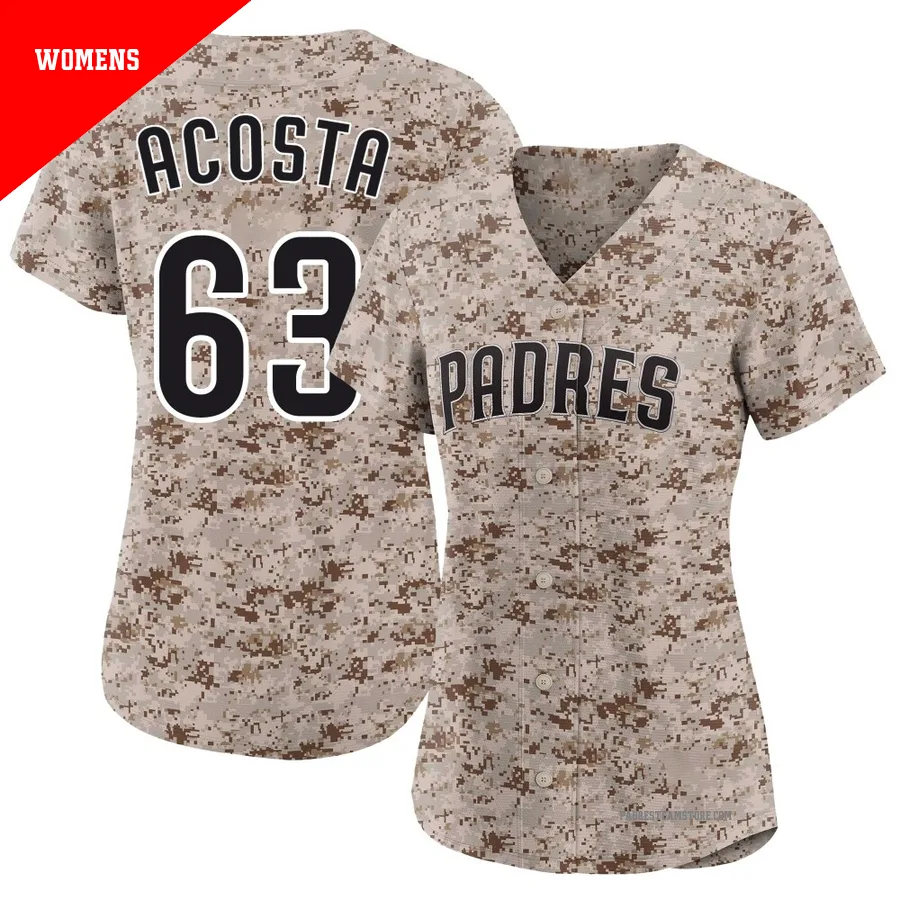 Women's San Diego Padres ＃63 Daison Acosta Camo Limited 2nd Alternate Jersey
