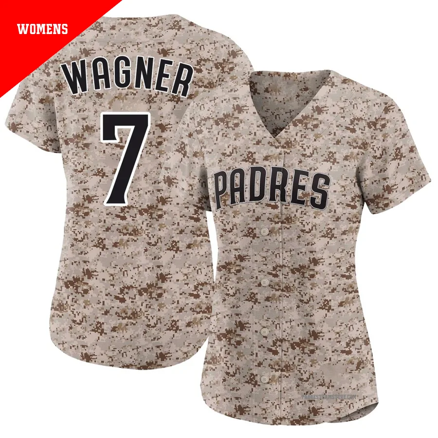 Women's San Diego Padres ＃7 Will Wagner Camo Limited 2nd Alternate Jersey