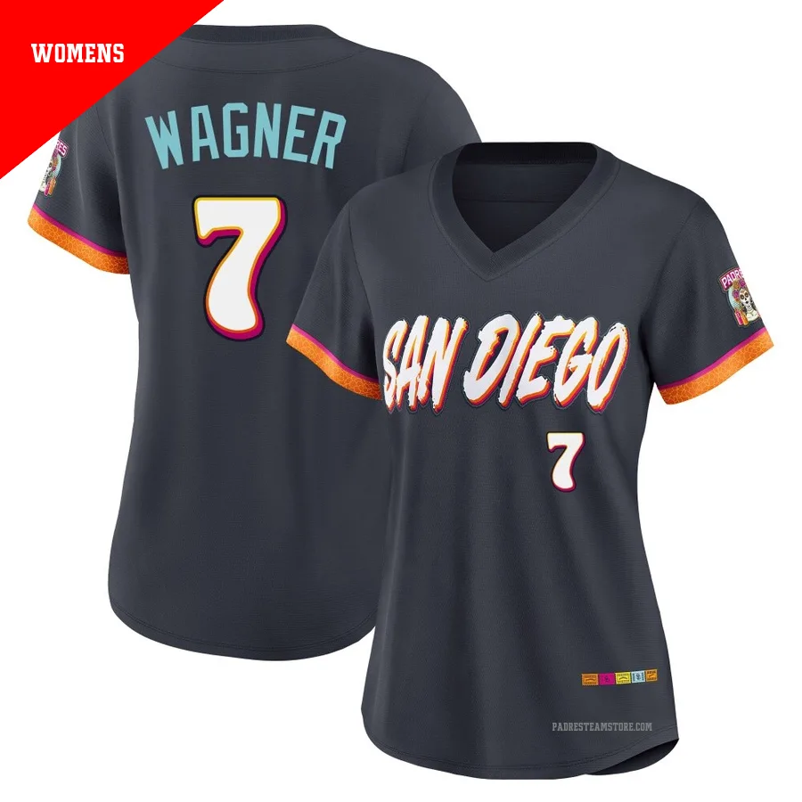 Women's San Diego Padres ＃7 Will Wagner Limited Obsidian 2026 City Connect Stadium Jersey