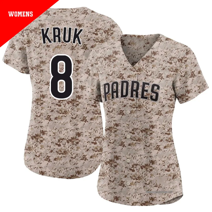 Women's San Diego Padres ＃8 John Kruk Camo Limited 2nd Alternate Jersey