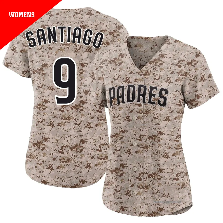 Women's San Diego Padres ＃9 Benito Santiago Camo Limited 2nd Alternate Jersey