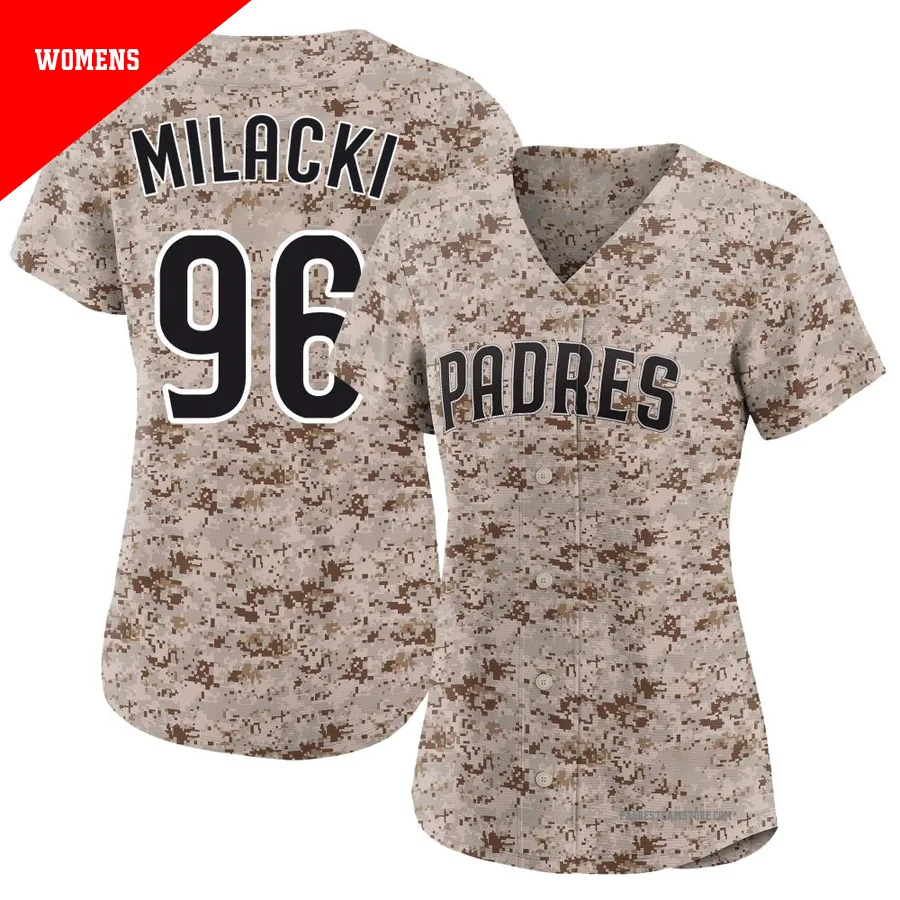 Women's San Diego Padres ＃96 Bobby Milacki Camo Limited 2nd Alternate Jersey