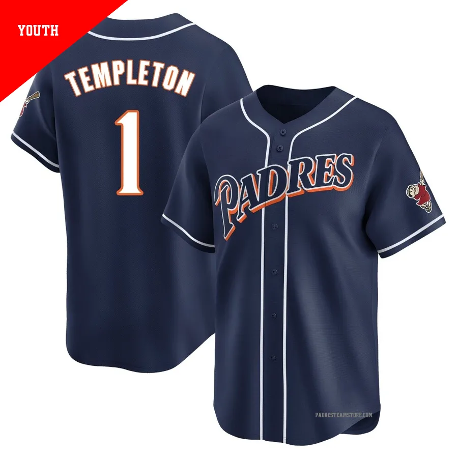 Youth San Diego Padres ＃1 Garry Templeton Navy Limited Cooperstown Collection Jersey