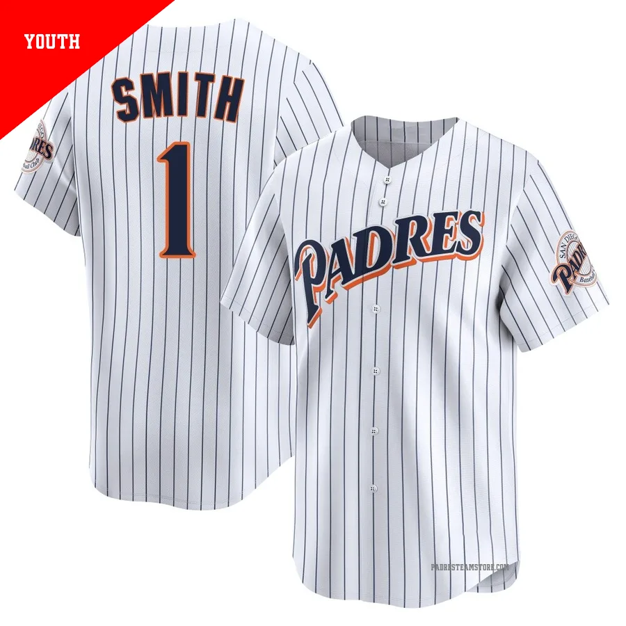 Youth San Diego Padres ＃1 Ozzie Smith White Limited Cooperstown Collection Jersey