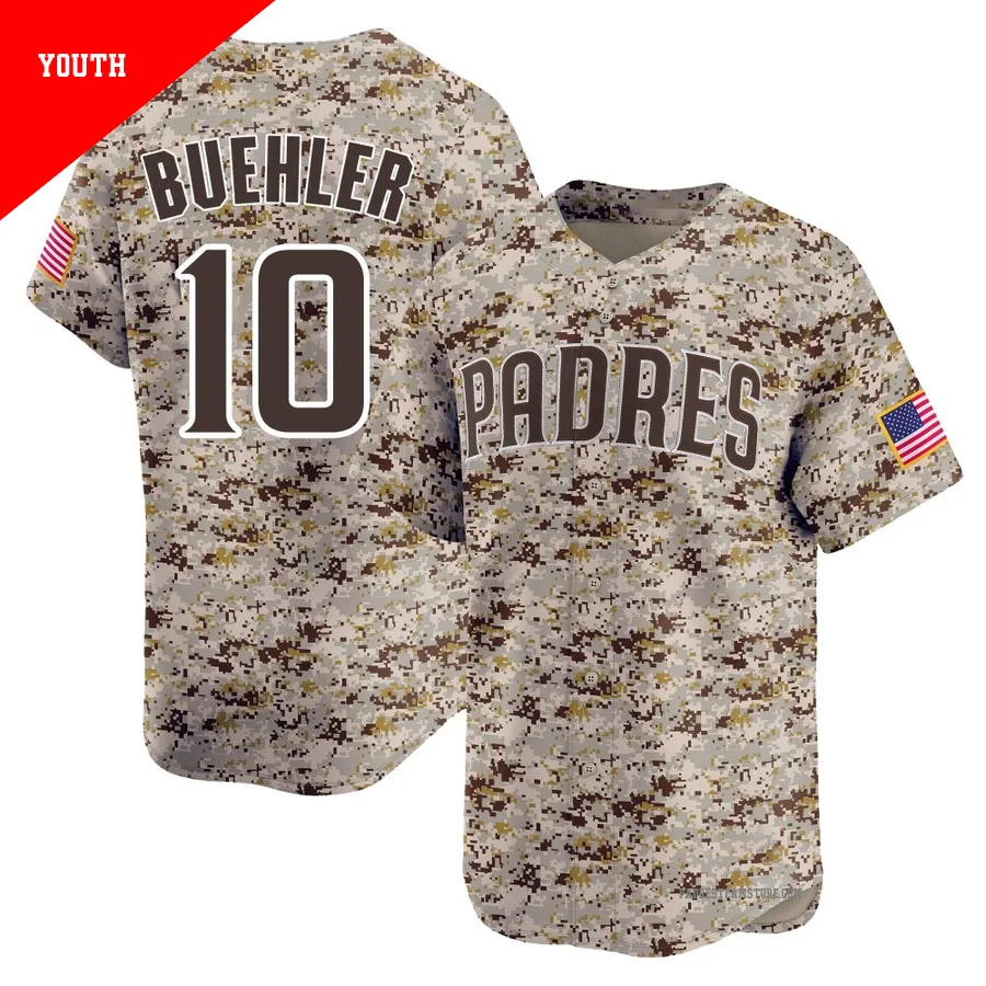 Youth San Diego Padres ＃10 Walker Buehler Camo Limited 2nd Alternate Jersey