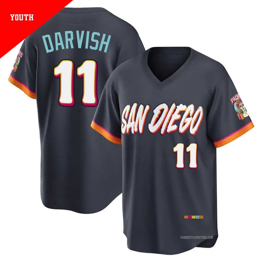 Youth San Diego Padres ＃11 Yu Darvish Limited Obsidian 2026 City Connect Stadium Jersey