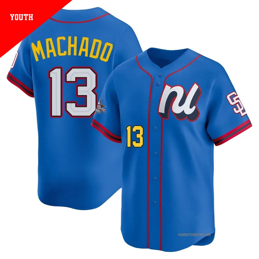 Youth San Diego Padres ＃13 Manny Machado Blue Limited National League 2025 All-Star Edition Jersey