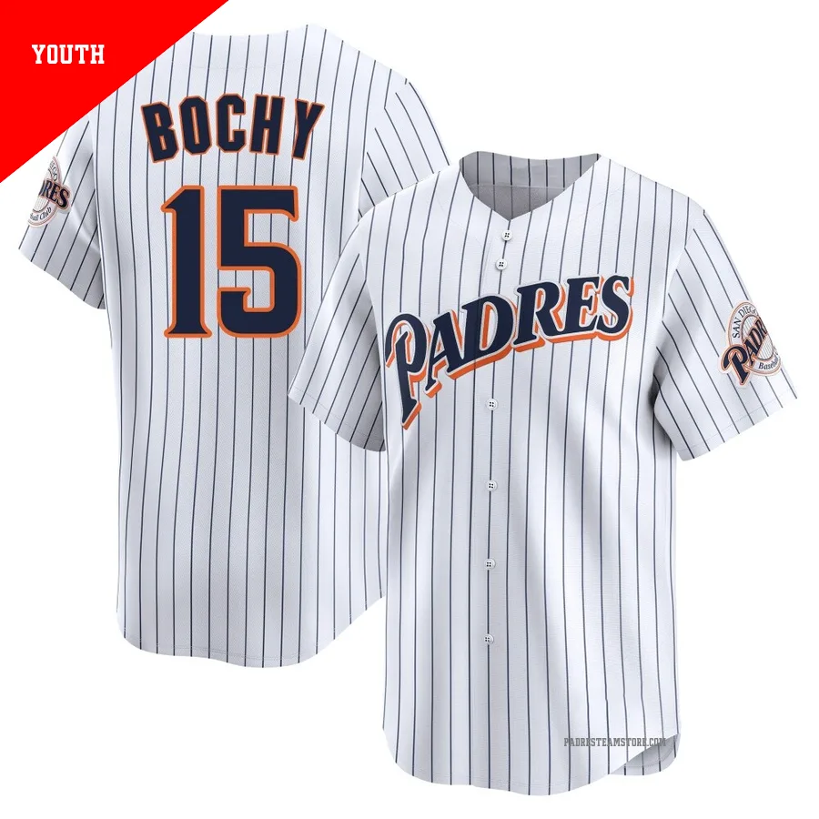Youth San Diego Padres ＃15 Bruce Bochy White Limited Cooperstown Collection Jersey