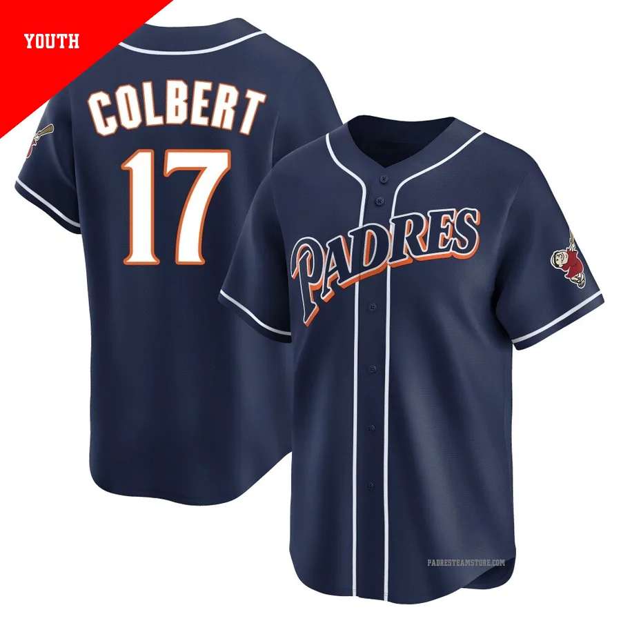 Youth San Diego Padres ＃17 Nate Colbert Navy Limited Cooperstown Collection Jersey