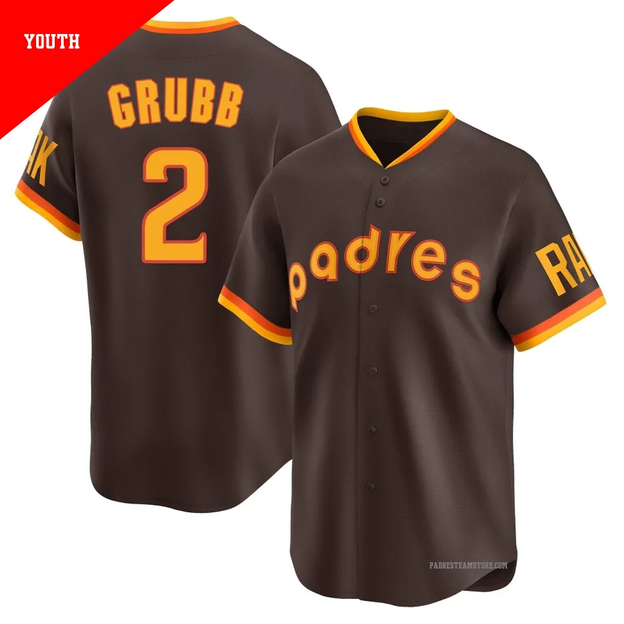 Youth San Diego Padres ＃2 Johnny Grubb Brown Limited Cooperstown Collection Jersey