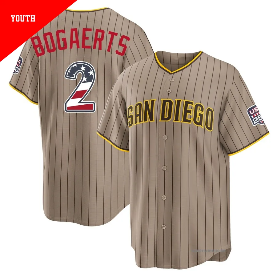 Youth San Diego Padres ＃2 Xander Bogaerts Limited Sand USA 250 Fourth Of July Alternate Stadium Jersey