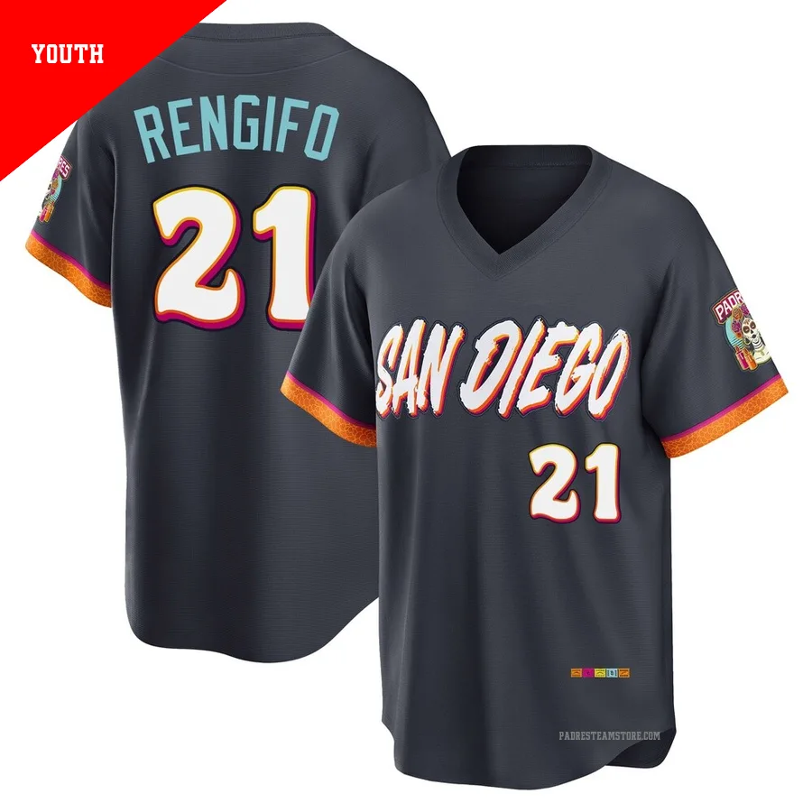 Youth San Diego Padres ＃21 Luis Rengifo Limited Obsidian 2026 City Connect Stadium Jersey