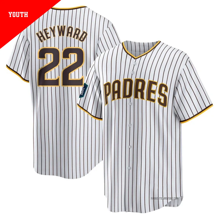 Youth San Diego Padres ＃22 Jason Heyward White Replica 2024 World Tour Seoul Series Home Jersey