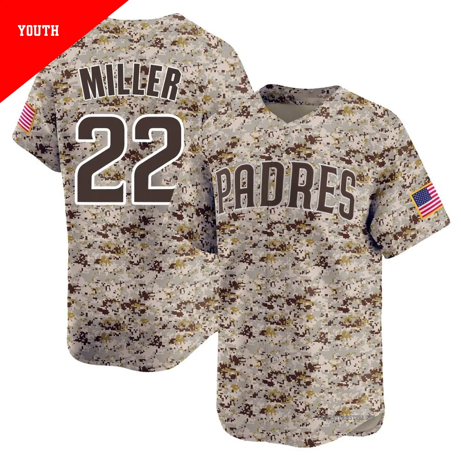 Youth San Diego Padres ＃22 Mason Miller Camo Limited 2nd Alternate Jersey