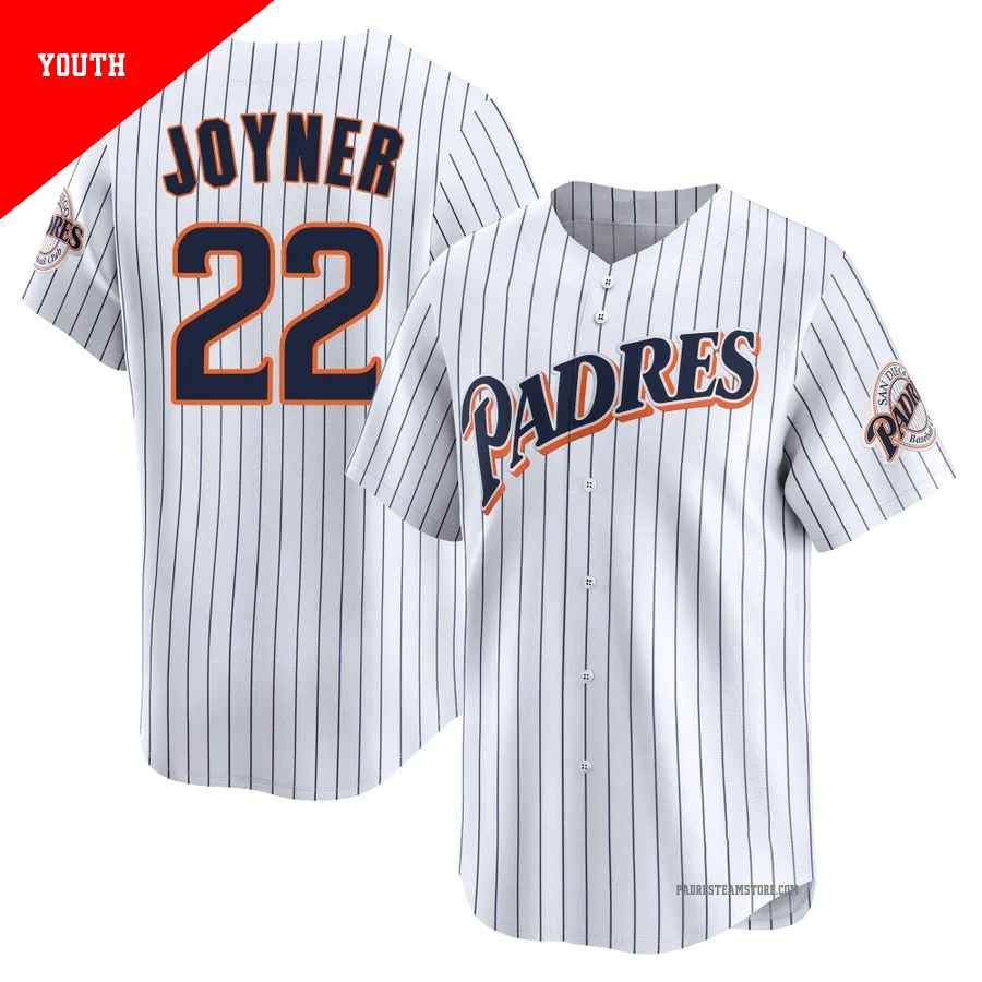 Youth San Diego Padres ＃22 Wally Joyner White Limited Cooperstown Collection Jersey