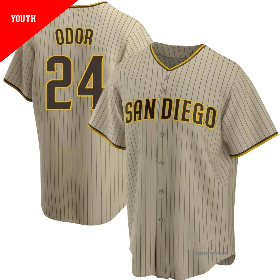 Youth San Diego Padres ＃24 Rougned Odor Sand/Brown Replica Alternate Jersey