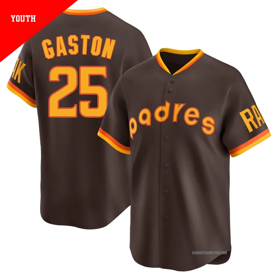 Youth San Diego Padres ＃25 Cito Gaston Brown Limited Cooperstown Collection Jersey