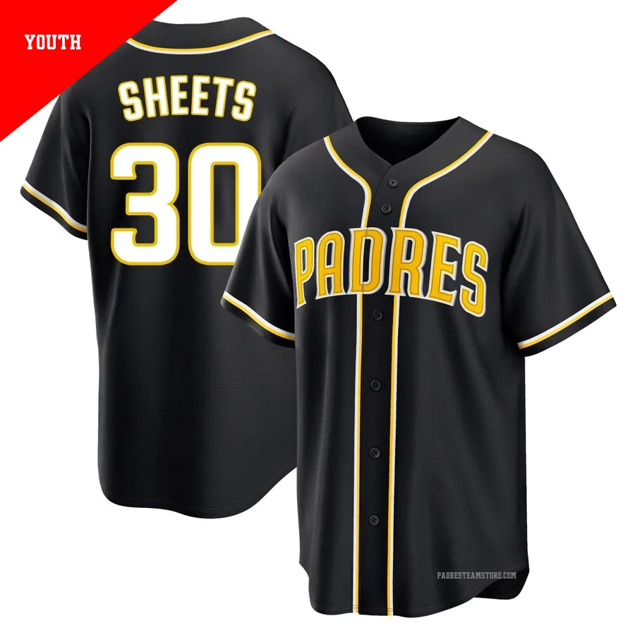 Youth San Diego Padres ＃30 Gavin Sheets Black Replica Fashion Out Jersey