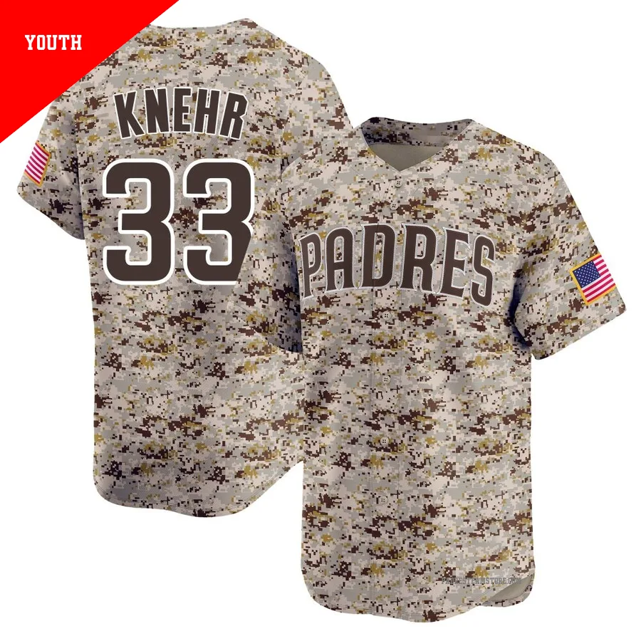 Youth San Diego Padres ＃33 Reiss Knehr Camo Limited 2nd Alternate Jersey
