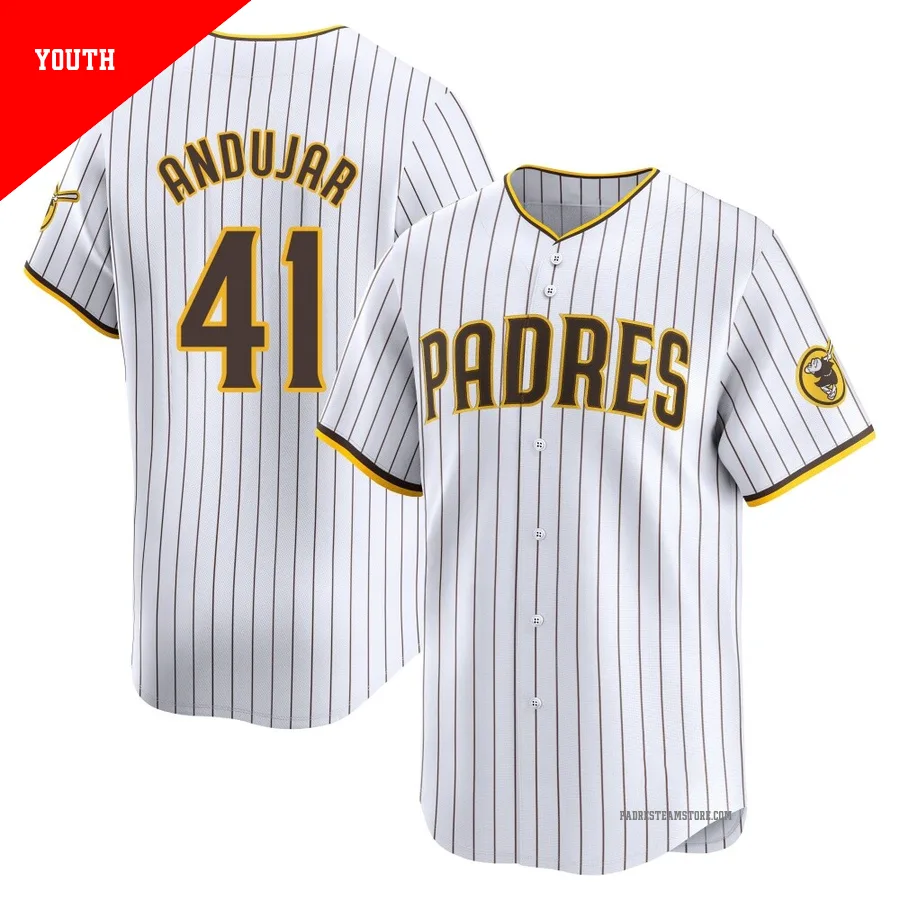 Youth San Diego Padres ＃41 Miguel Andujar White Limited Home Jersey
