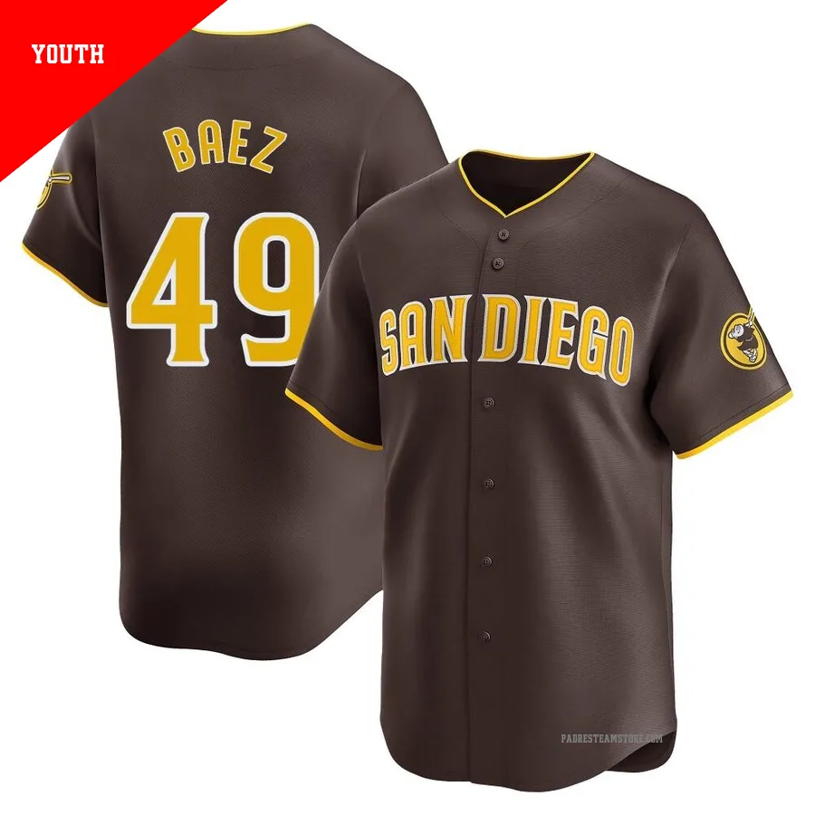 Youth San Diego Padres ＃49 Michel Baez Brown Limited Away Jersey