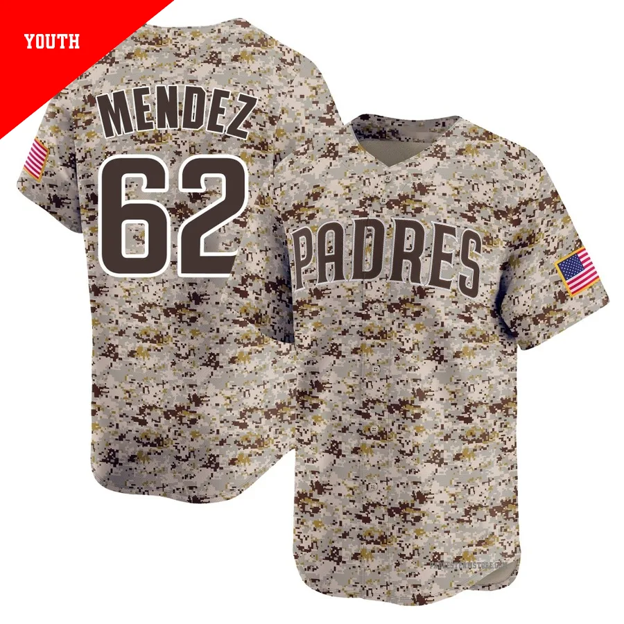 Youth San Diego Padres ＃62 Miguel Mendez Camo Limited 2nd Alternate Jersey