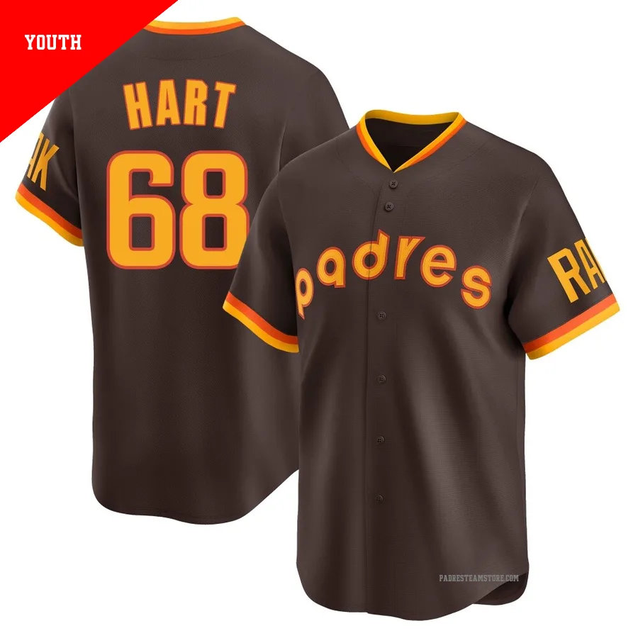 Youth San Diego Padres ＃68 Kyle Hart Brown Limited Cooperstown Collection Jersey