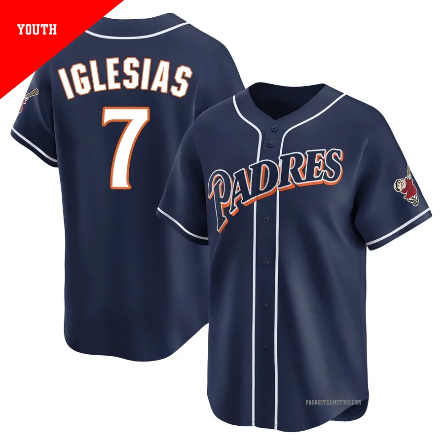 Youth San Diego Padres ＃7 Jose Iglesias Navy Limited Cooperstown Collection Jersey