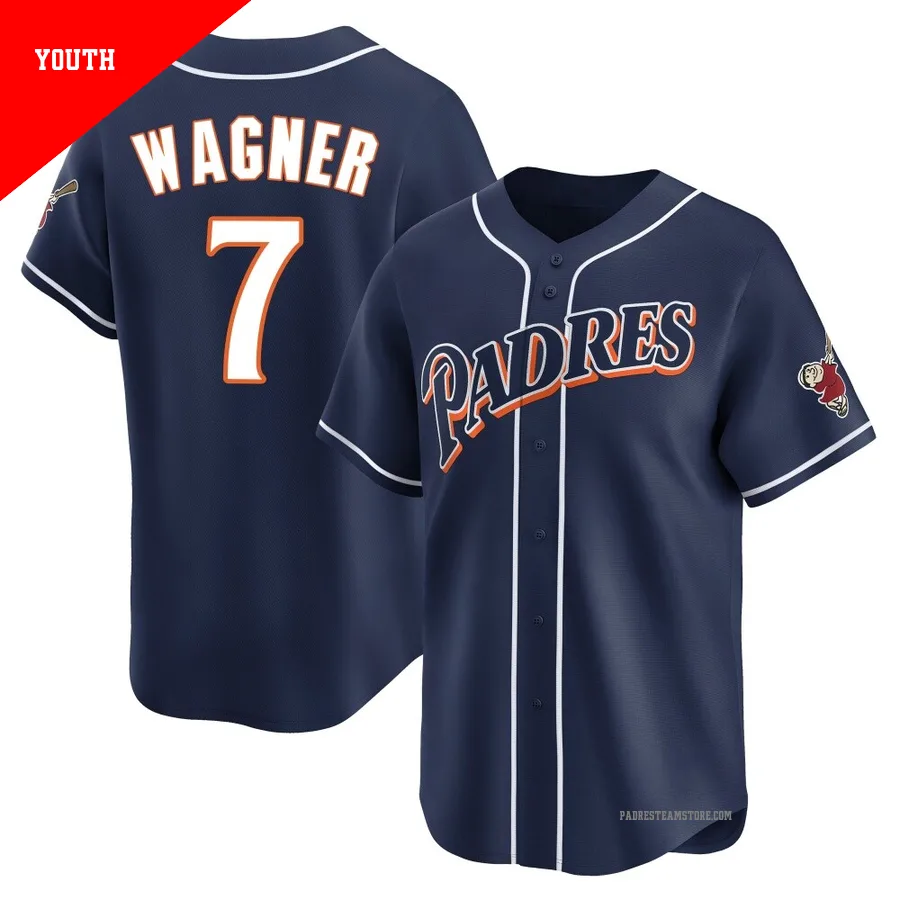Youth San Diego Padres ＃7 Will Wagner Navy Limited Cooperstown Collection Jersey