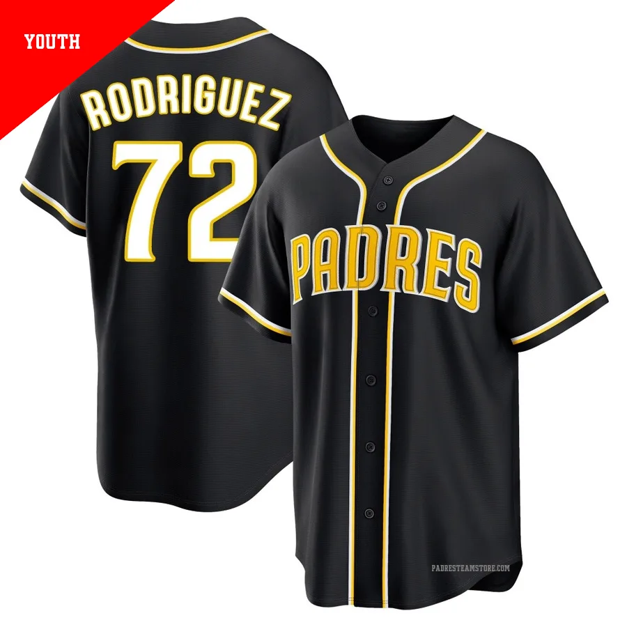 Youth San Diego Padres ＃72 Bradgley Rodriguez Black Replica Fashion Out Jersey