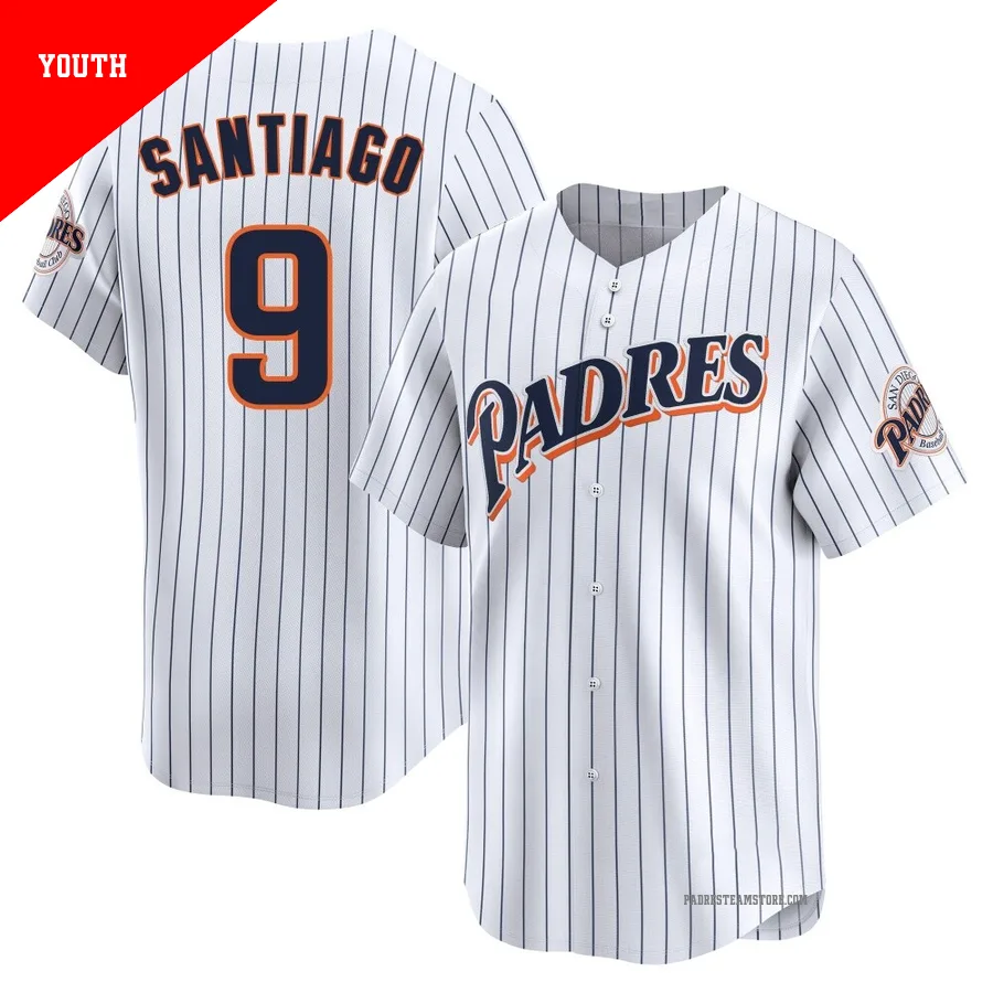 Youth San Diego Padres ＃9 Benito Santiago White Limited Cooperstown Collection Jersey