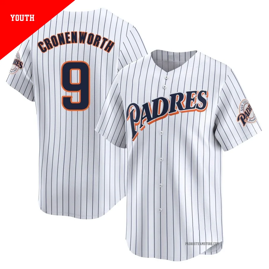 Youth San Diego Padres ＃9 Jake Cronenworth White Limited Cooperstown Collection Jersey