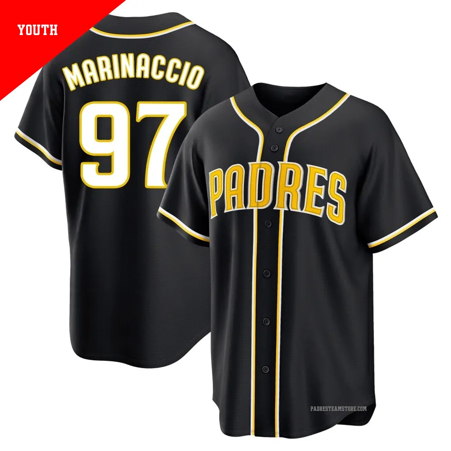 Youth San Diego Padres ＃97 Ron Marinaccio Black Replica Fashion Out Jersey